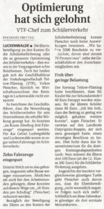 2004 Optimierung Schülerverkehr Fazit Quelle MAZ 9. Dezember